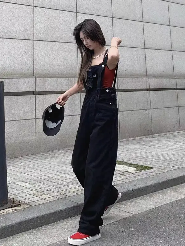 Korean Hitam New Style Jumpsuit Jeans Wanita  Kodoknya Premium 6