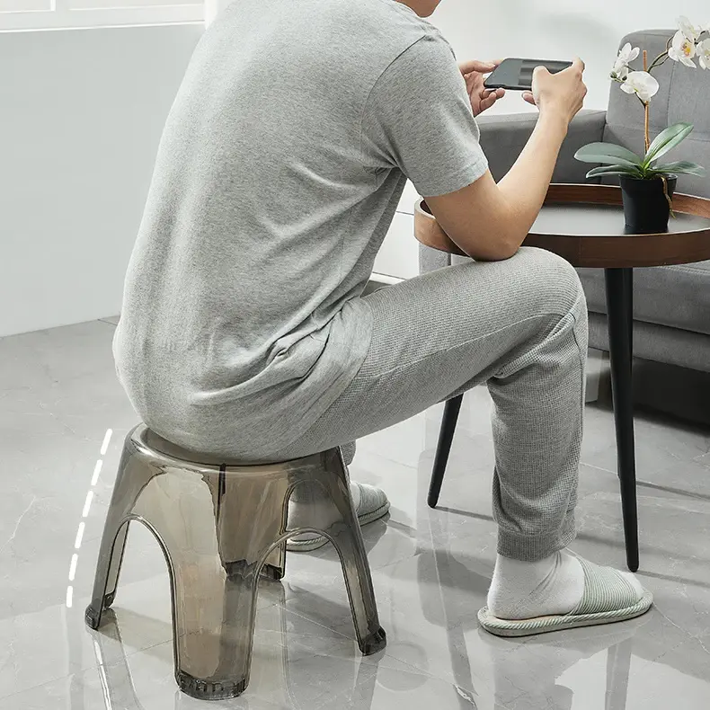 Acrylic Stool Chair Thick Plastic Chair Transparent Shoe Changing Stool Upuan For Bathroom House