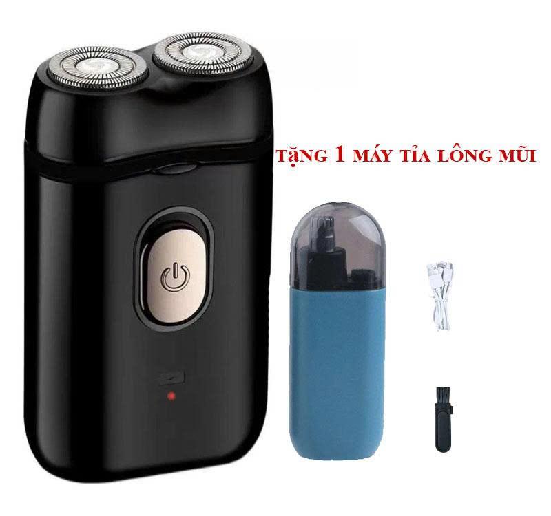 Ridian - Konka Máy Cạo Râu Mini Ridian Men 2 Lưỡi Kép Cạo Nổi Tặng Kèm Máy Tỉa Lông Mũi Konka