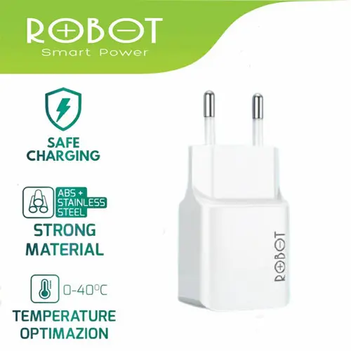 Kepala charger ROBOT RT-K10 SATUAN 1A 1USB Batok Charger ROBOT ORIGINAL! stainless
