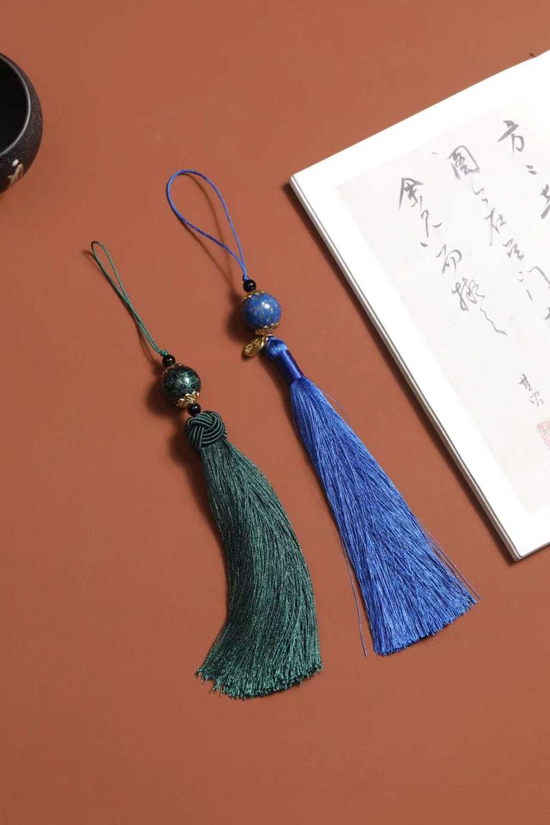 Product Introduction of Large Lacquer Tassel Pendant Phone Chain Lacquer Car Hanging Lacquer DIY Pendant New Chinese Style National Style Pendant 0