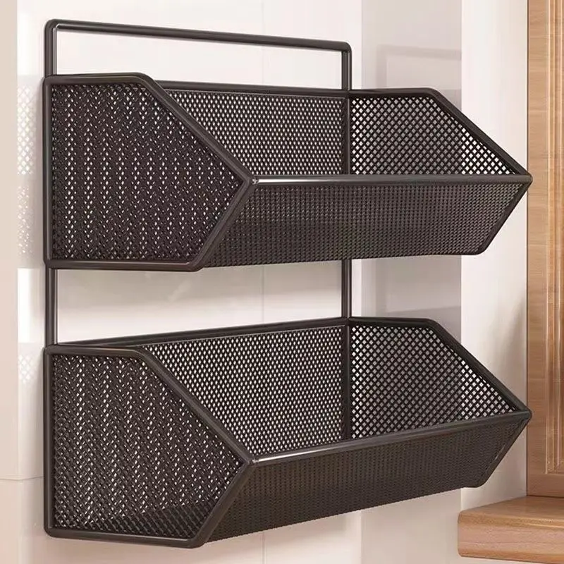 Giá Để Đồ Nhà Bếp, Giá Để Gừng Và Tỏi, Giá Để Đồ Hai Lớp, Không Cần Đinh, Treo Tường, Giá Thoát Nước Gia Vị Rau Củ, Dụng Cụ Hữu Ích 1