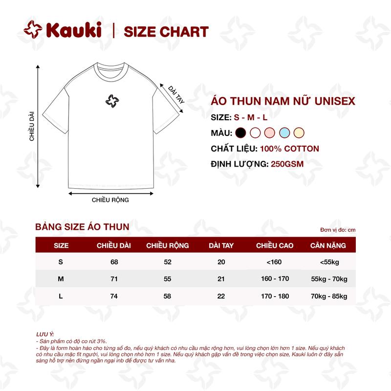 Áo Thun Kauki Hoa Nổi May Nhúng Unisex Form Rộng Oversize Cotton 250gsm Nam Nữ Top Cá Tính Năng Động FR14 Cổ Tròn Women Nhung Kem 5