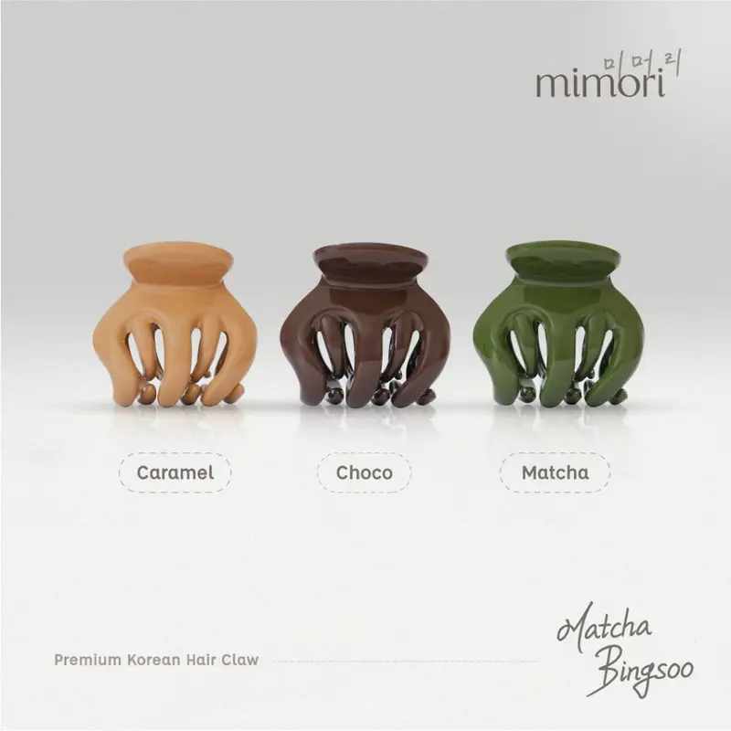 Mimori Korean Hair Claw - Matcha Bingsoo (Bold) Isi 3 1