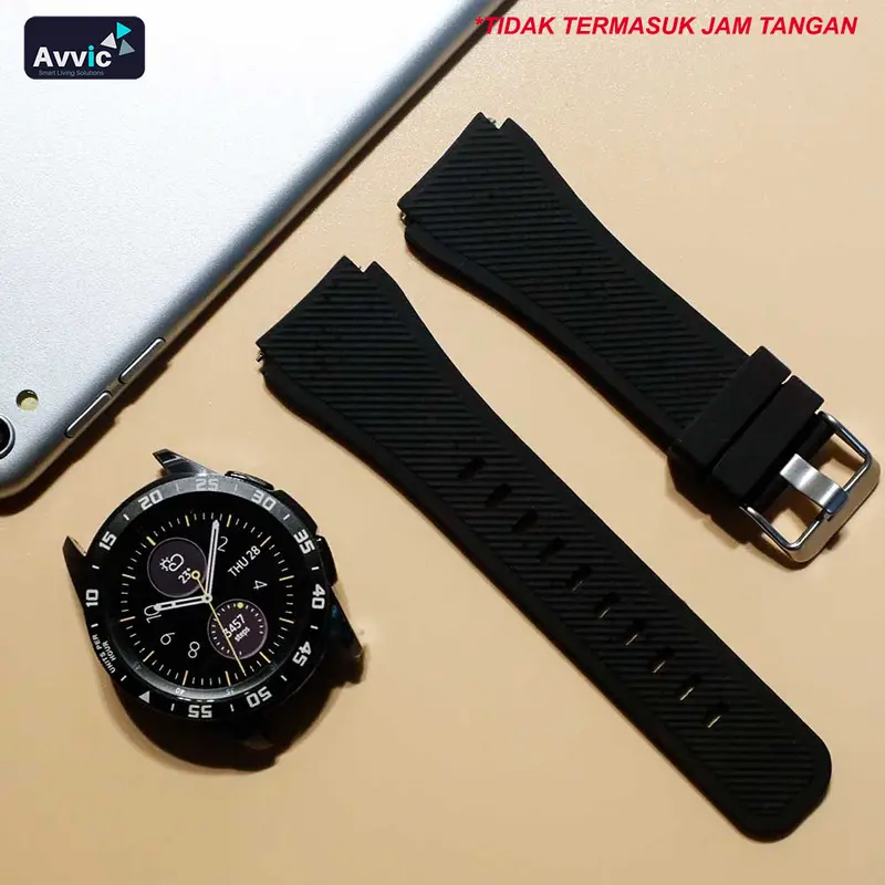 Avvic x Tali Jam Tangan Silikon 22mm Strap Silicone Mi Watch 46mm Sport Rubber Wristband Black Blue Green Grey Pink Karet Red Sporty White Yellow Accessories 7