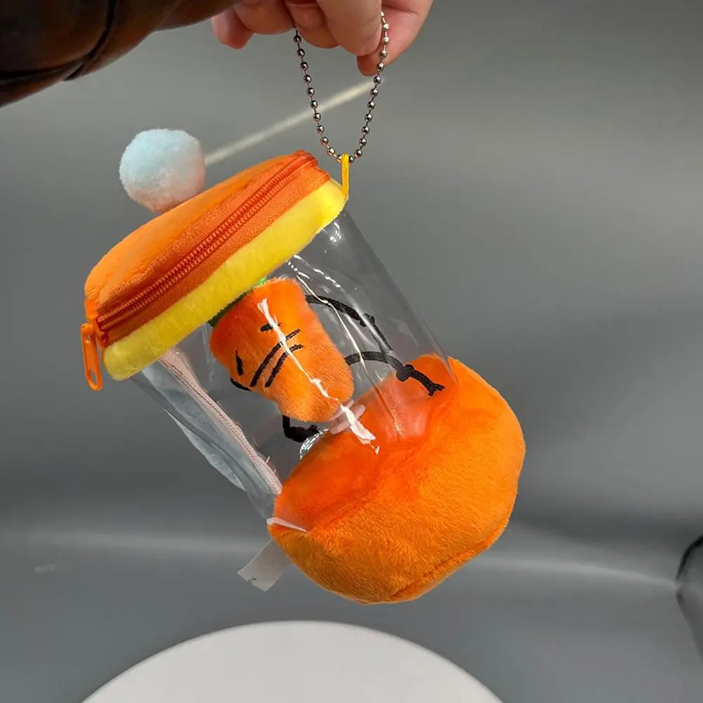 Funny Carrot Juicer Plush Toy Bag Pendants Drawstring Rotating Carrot/Flower Blender Toy Cartoon Carrot Juicer Toy