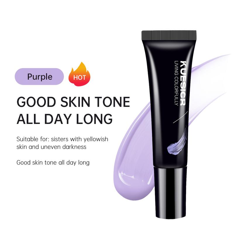 Product Introduction of KUESICR Full Coverage Isolation Cream, Makeup Base Milk, Waterproof And Long-lasting 10g, Medium Purple Green Skin Tone, Bare Face Cream Color Flawless 24