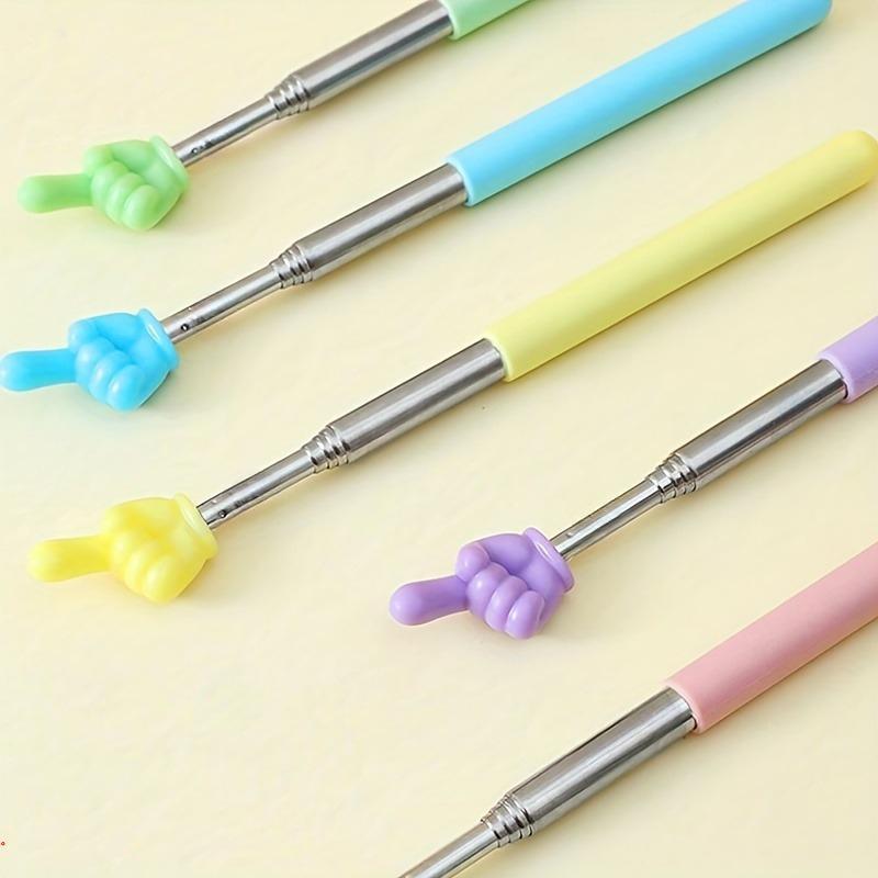 Product Introduction of Random Color Finger Shaped Retractable Pointer Stick, 1 Count Portable Durable Teacher Pointer Stick, Presentation Supplies for Classroom Whiteboard 3