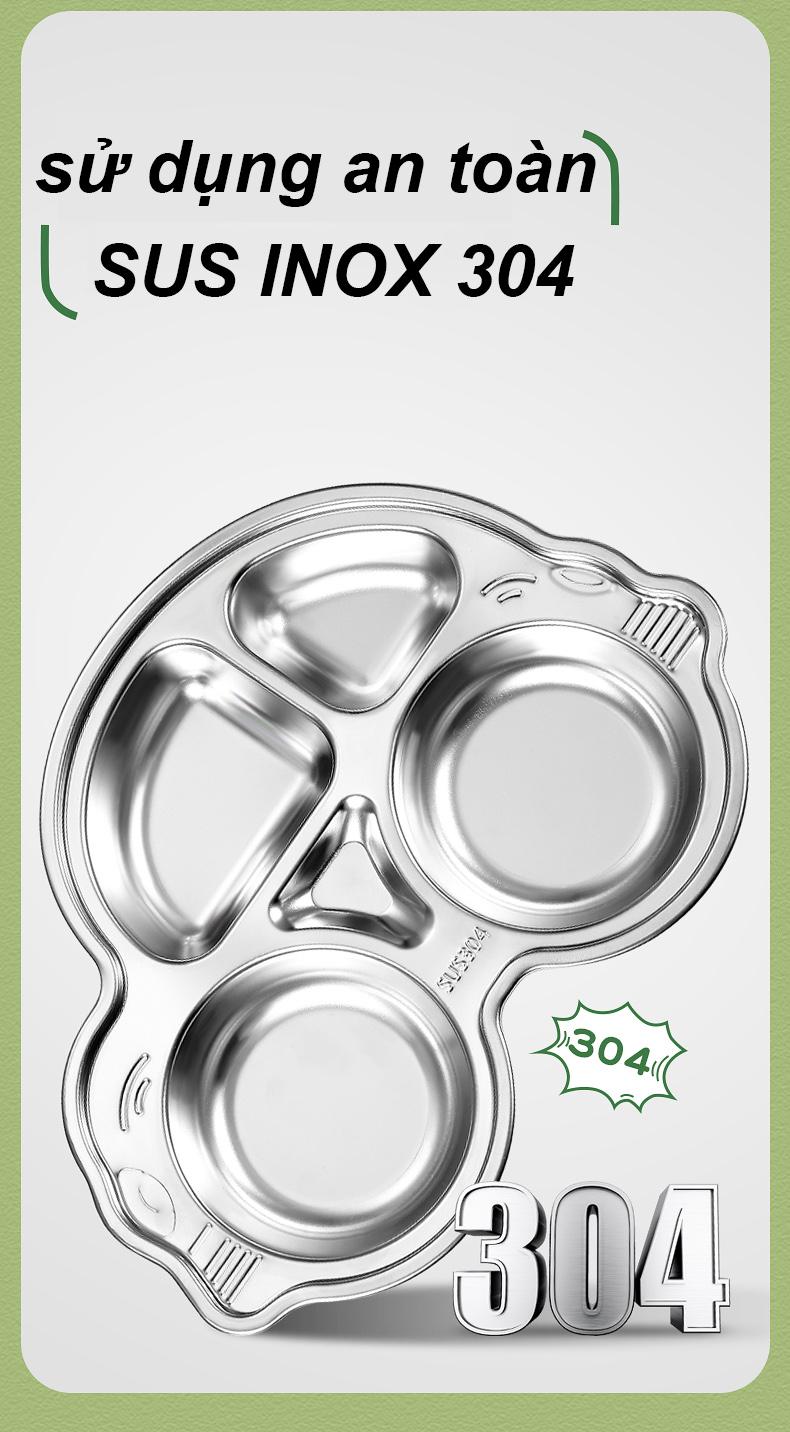Product Introduction of Khay ăn dặm cho bé inox 304 cao cấp, hình peppa pig kitty gấu panda ô tô dễ thương 13