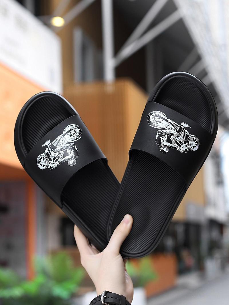 Product Introduction of Men's Dragon Pattern Slides, Casual Comfortable Breathable Non-slip Slippers, Fashionable Slippers for Indoor & Outdoor Wear, Boy 8