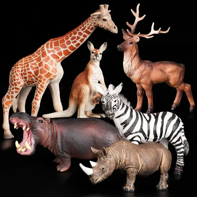 Simulation Animal Model Wholesale PVC Soft Plastic Science and Education Cognitive Animal Toy Elephant Giraffe