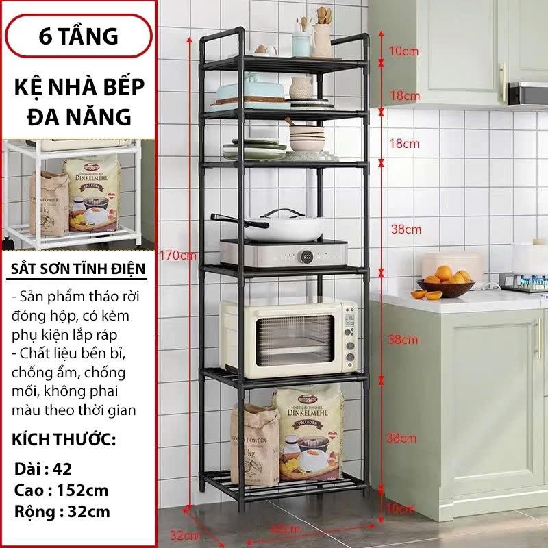 Kệ để đồ 6 tầng đa năng khung thép sơn tĩnh điện Kitchen