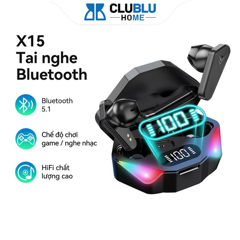 CHOME Tai Nghe X15 Bluetooth Gaming TWS Không Dây Nhét Tai in Ear Đèn LED Hiển Số Stereo Âm Bass