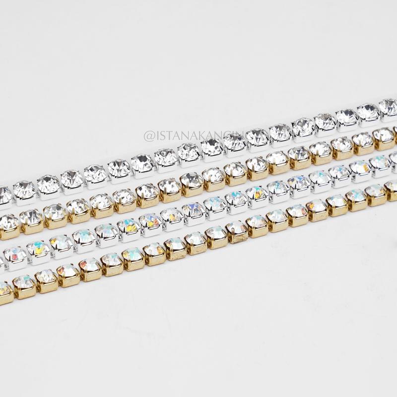 Payet Baju Belt Bridal Sash Premium Kristy SS24 Mewah Rhinestone Applique 0