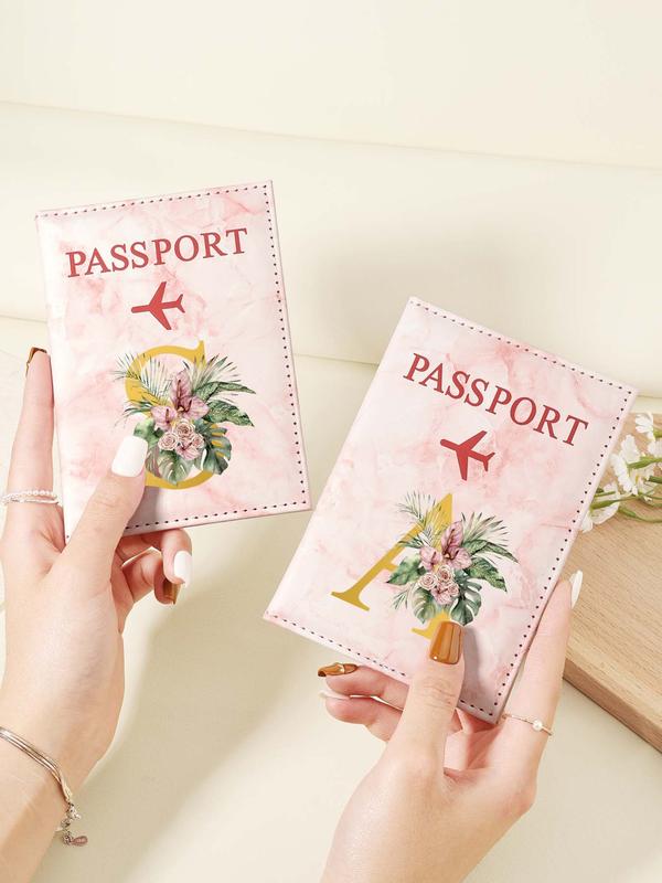 Letter Pattern Passport Holder, Fashionable Hot Stamping Passport Holder, Simple Casual Passport Holder, Bank Card, Credit Card, Transportation Card Holder 4
