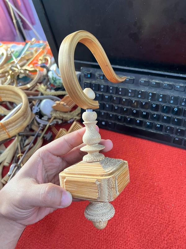Combo Móc tre liền khối và Nậm tre vuông triện Tang - Combo hoàn hảo cho lồng chim chào mào 4