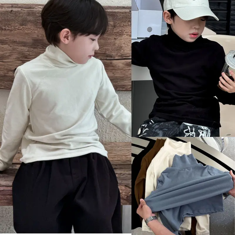 [FORM NHỎ NÊN TĂNG SIZE] ÁO THUN GIỮ NHIỆT HAI MÀU MỀM MỊN CỔ CAO CHẤT FORM NHỎ NÊN TĂNG SIZE THOẢI MÁI PHONG CÁCH CHO BÉ TRAI VÀ BÉ GÁI 0