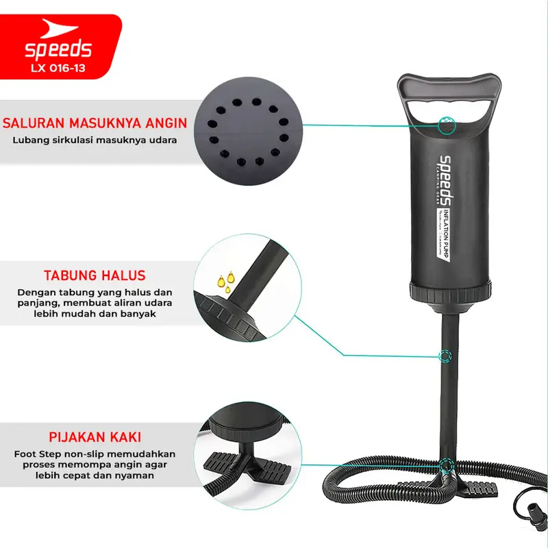 SPEEDS Pompa Angin Tangan Manual Air Pump 020-22 8
