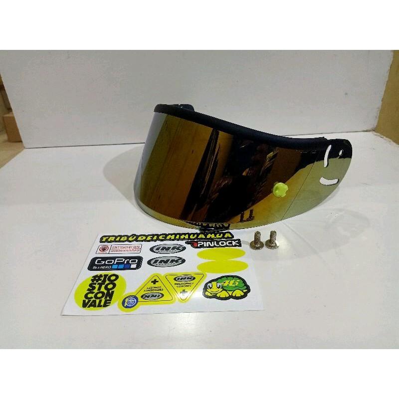 kaca helm INK Cl Max paket lengkap(visor+tear off post+talang air+stiker+baut iridium 3