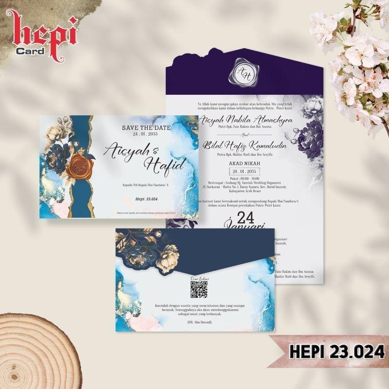 Undangan Pernikahan PROMO Terbatas HEPI 024   | Paket Lengka Elegan Modern Paket Lengkap 100 PCS Gratis Label & Plastik - JanjiKita | Default