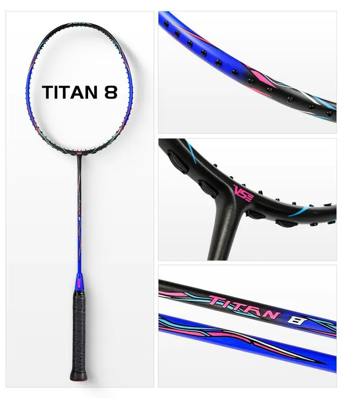 Vợt cầu lông chính hãng VS Titan5,titan6,titan7,titan8,titan9 Căng cước sẵn 11kg,tặng kèm CUốn cán+bao vợt sport Cán Vợt Chống Trơn 1
