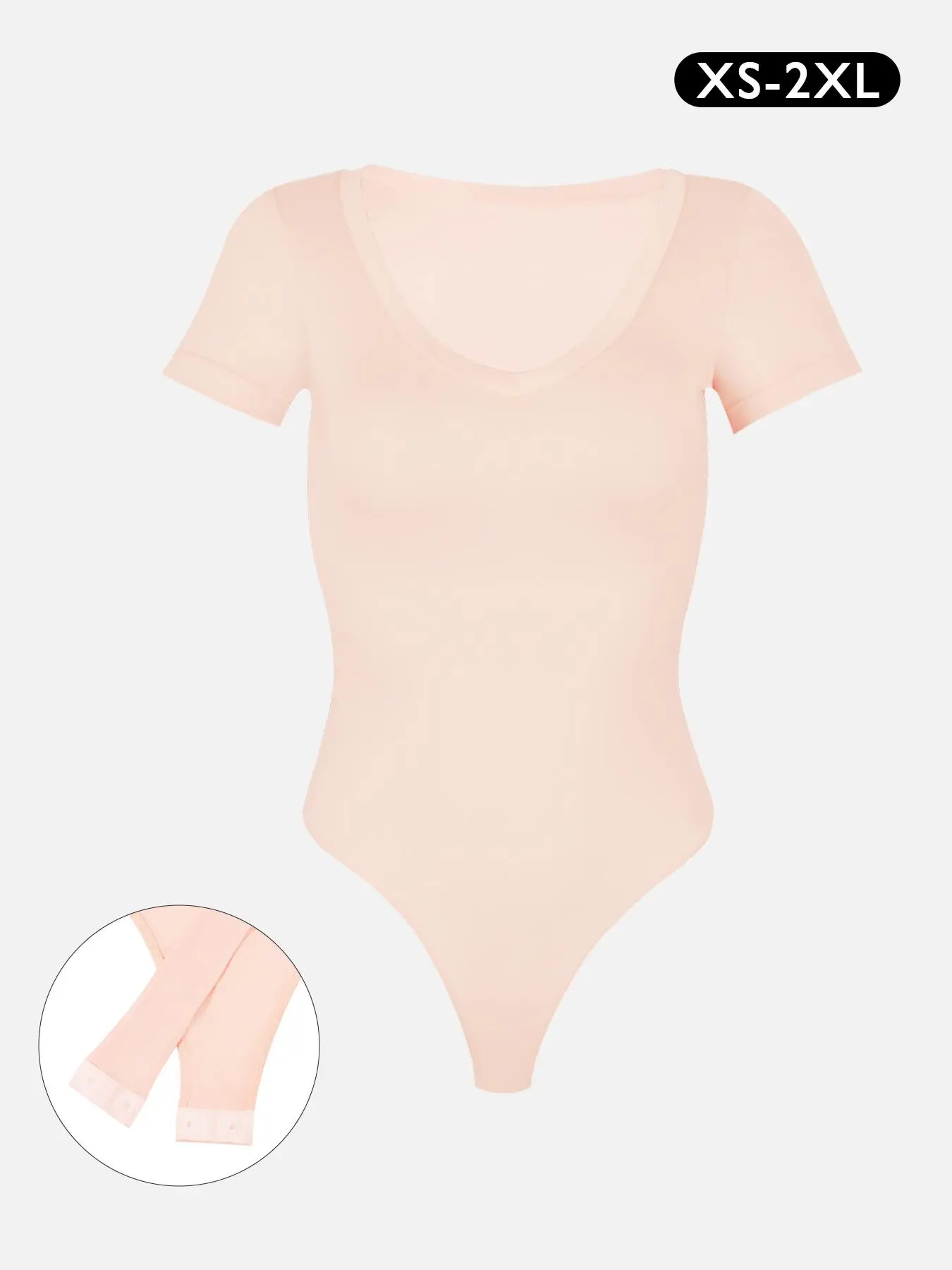 Women's Solid V Neck Short Sleeve Bodysuit, Casual Comfy Bodysuit for Daily Wear, Ladies Clothes for All Seasons