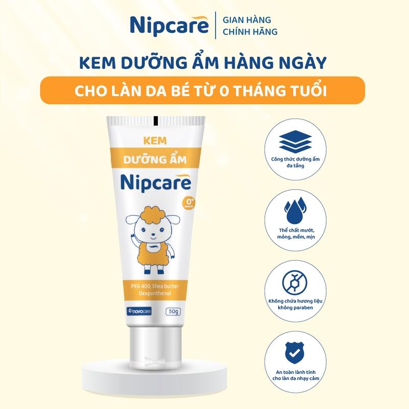  Kem dưỡng ẩm cho bé Nipcare 50g - dùng cho viêm da cơ địa chàm sữa khô da ngăn ngừa kích ứng mẩn ngứa 