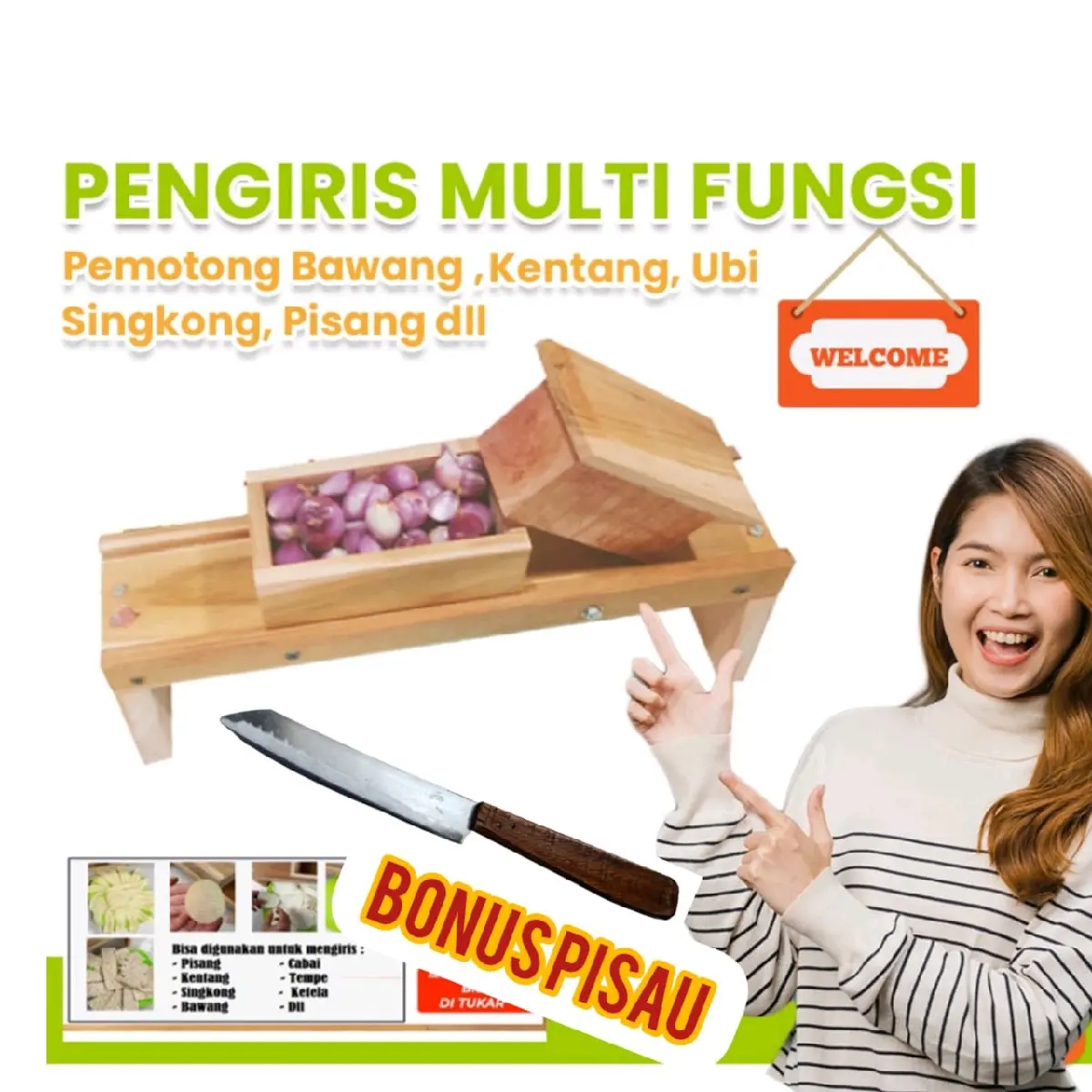 parutan bawang pasah bawang perajang bawang serbaguna bonus pisau kupas