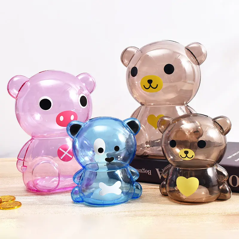 [YZV]Children's Piggy Bank Candy Bank Change Bank Piggy Bank Transparent Plastic Creative Cartoon Piggy Bank Money Boxes Home Decor
