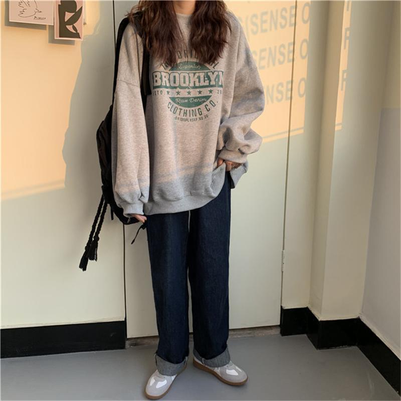 Product Introduction of Korean loose plus size round neck sweatshirt, men's and women's autumn and winter casual fashion jacket, hooded top 6