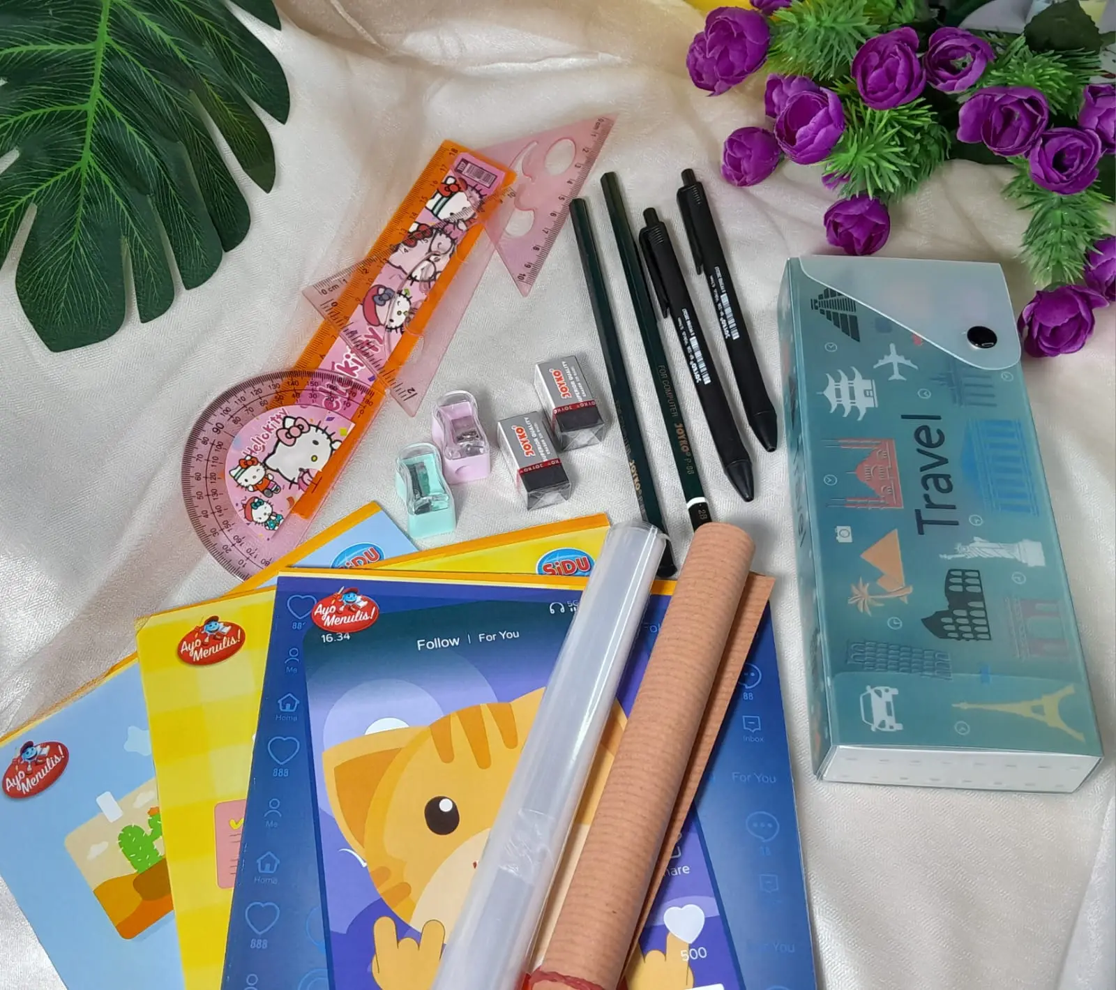 SATU PAKET  Paket Alat Tulis / Alat Tulis Set / Paket  Atk / Buku Pensil Pulpen Rautan Sekolah Penghapus Stationery