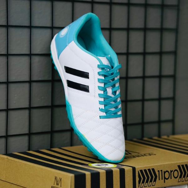 Giày đá bóng Newmos II Pro Trắng Xanh, giày đá banh thể thao nam cỏ nhân tạo đế mềm - 2EVSPORT (gồm tất)