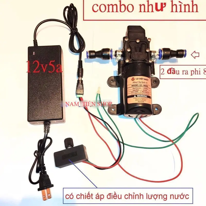 máy bơm tăng áp mini 12v - máy bơm phun sương 12v 0