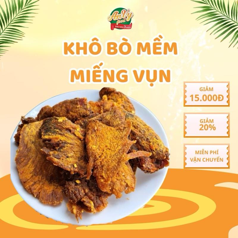 Khô Bò Miếng Vụn Mềm hũ 500Gram - 1oo% Thịt Bò Nguyên Chất