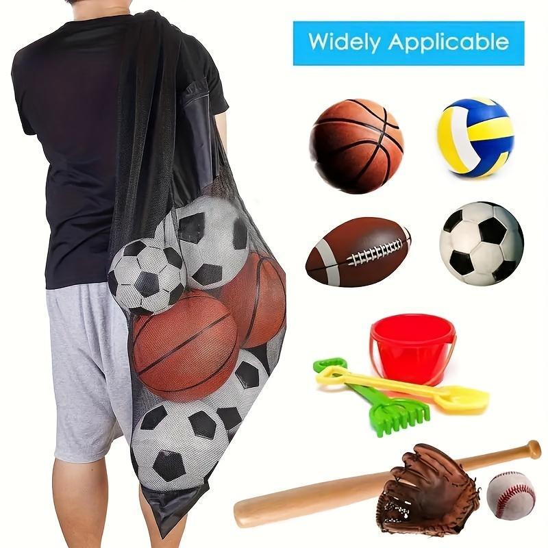 Product Introduction of Large Capacity Ball Storage Bag, 1 Count Portable Mesh Ball Bag with Drawstring, Ball Storage Bag for Football, Basketball, Tennis, Volleyball, Sports Accessories 8