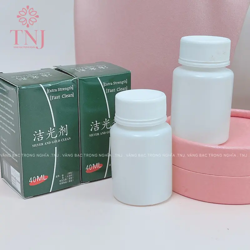 Nước rửa và làm sáng bạc, dung dịch rửa và làm sáng trang sức bạc hộp xanh 40 ml Làm Sạch 0