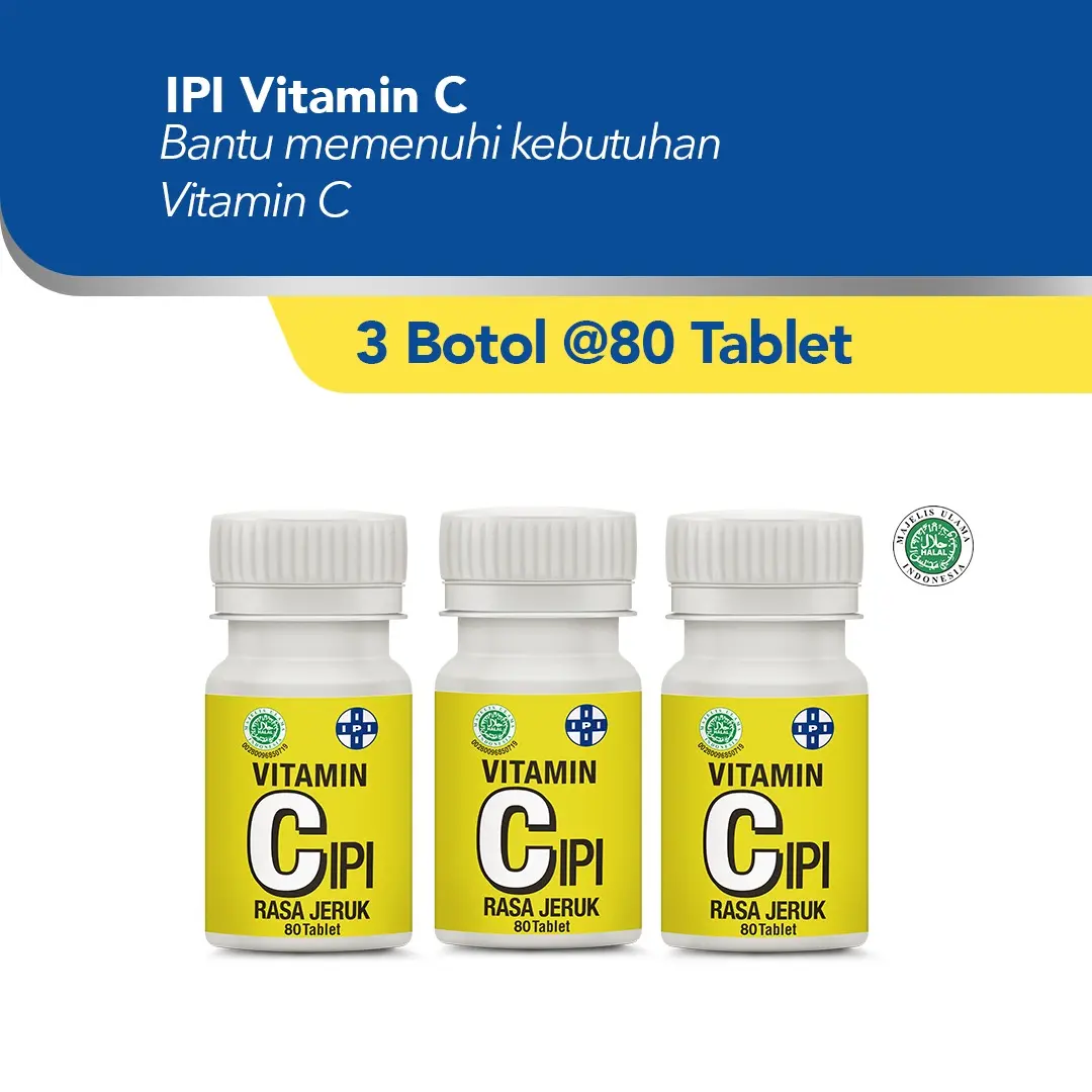 Vitamin C IPI - 3 Pot (1 pot isi 80 Tablet) [Exp : 07.2025]