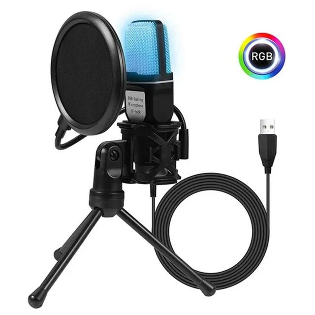 Micro Có Dây USB, SF666R, Giảm Tiếng Ồn, Mic Ngưng Tụ RGB, Để Phỏng Vấn, Vlog, Quay Video, Ghi Âm, Podcast, Có Giá Chân Đế 7