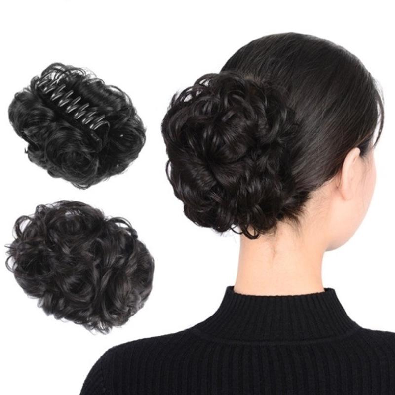 Sanggul Rambut, Bahan Sintetik, Gaya Kerinting, dengan Klip Cengkaman ...
