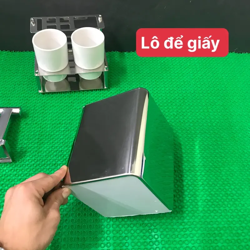 Phụ kiện nhà tắm 6 món inox304 chống gỉ sét , Combo phụ kiện nhà tắm không han gỉ 2