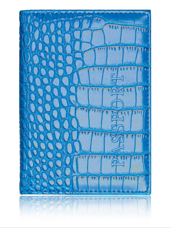 Crocodile Embossed Pu Leather Travel Passport Holder, Minimalist Plain Passport Cover for Women & Men, Slim Travel Wallet Accessories 5
