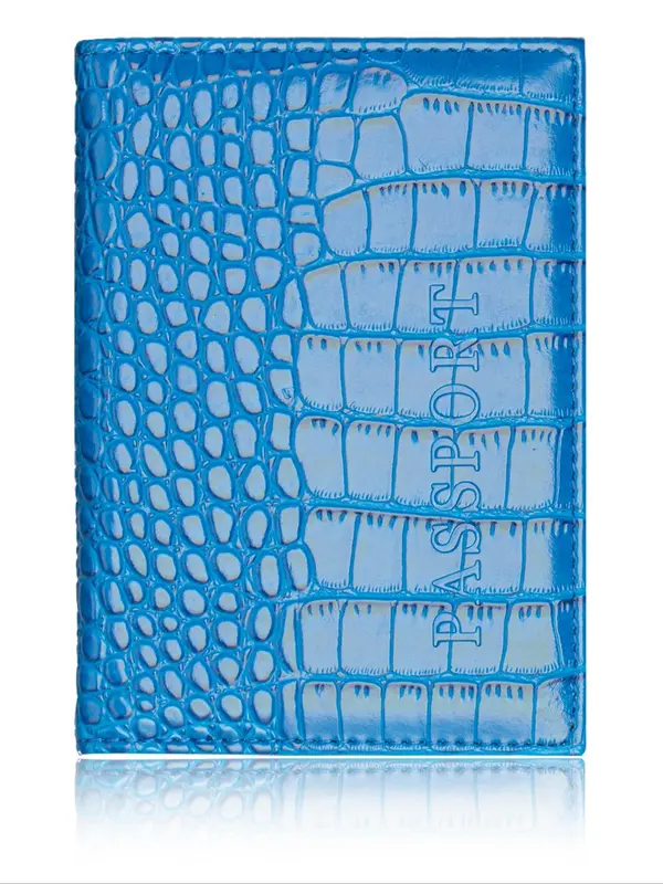 Crocodile Embossed Pu Leather Travel Passport Holder, Minimalist Plain Passport Cover for Women & Men, Slim Travel Wallet Accessories 5