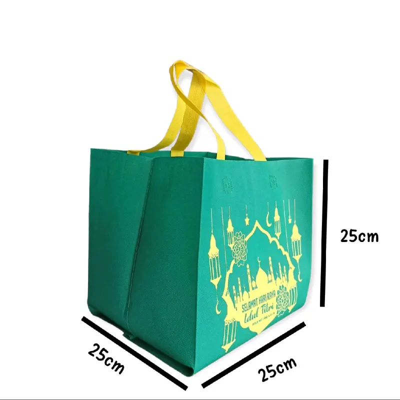(LUSINAN 12pcs) Goodie bag BOX IDUL FITRI 25x25x25/ tas spunbond LEBARAN box 2