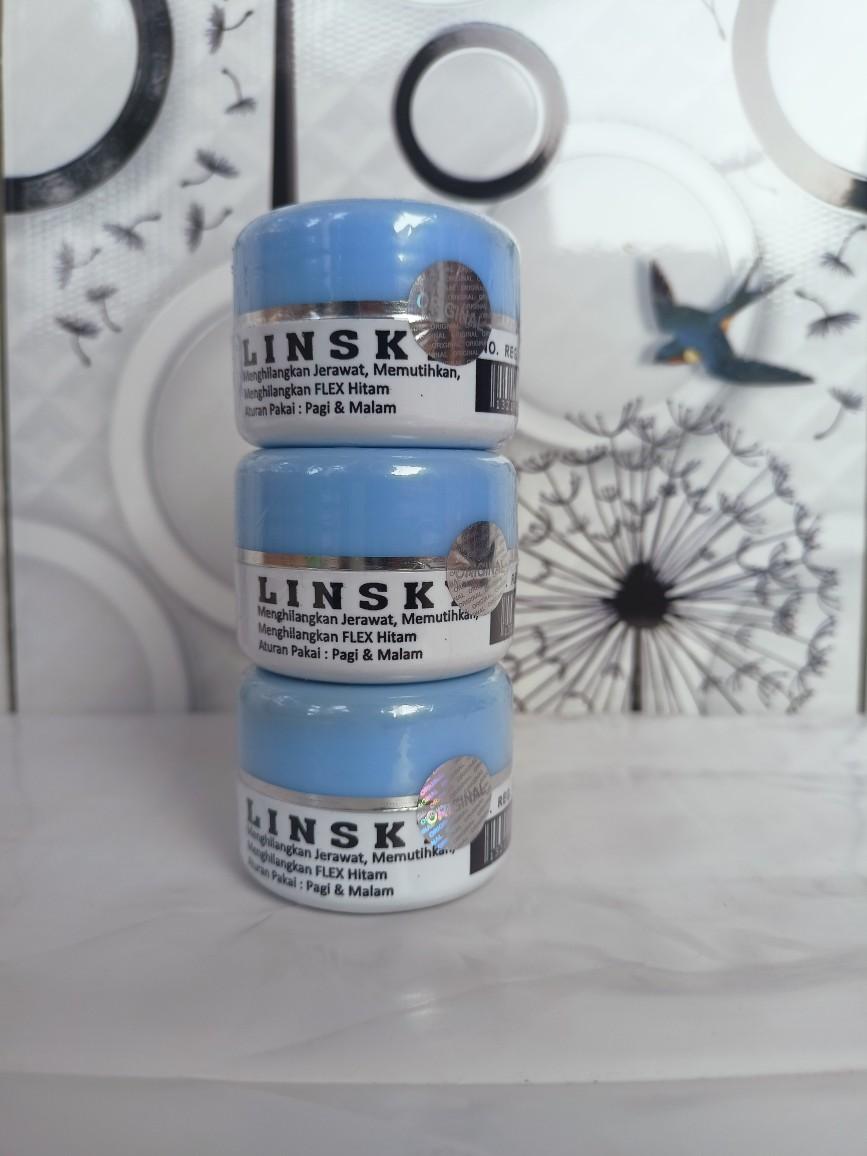 (Beli 2 Gratis 1) Cream Linsky Biru Kontrol Minyak dan Flek Hitam Semua Jenis Kulit Wajah