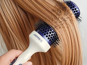 Product Introduction of AIMIKE Nano Ionic Tech Large Round Brush, Ceramic Round Brush for Blow Drying, Styling and Boost Volume, Natural Wood Round Hair Brush, One Piece Design - 2 Inch/52mm Haircare Heatless 40