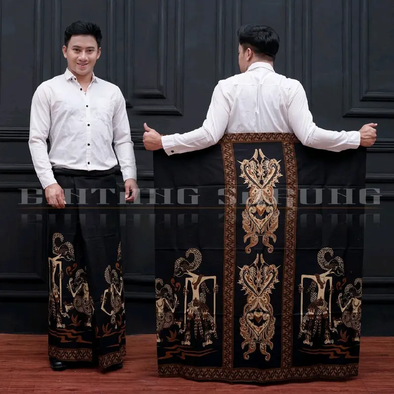 SALE !! SARUNG WAYANG COKLAT KLASIK MOTIF PRINTING Dewasa Muslim 2