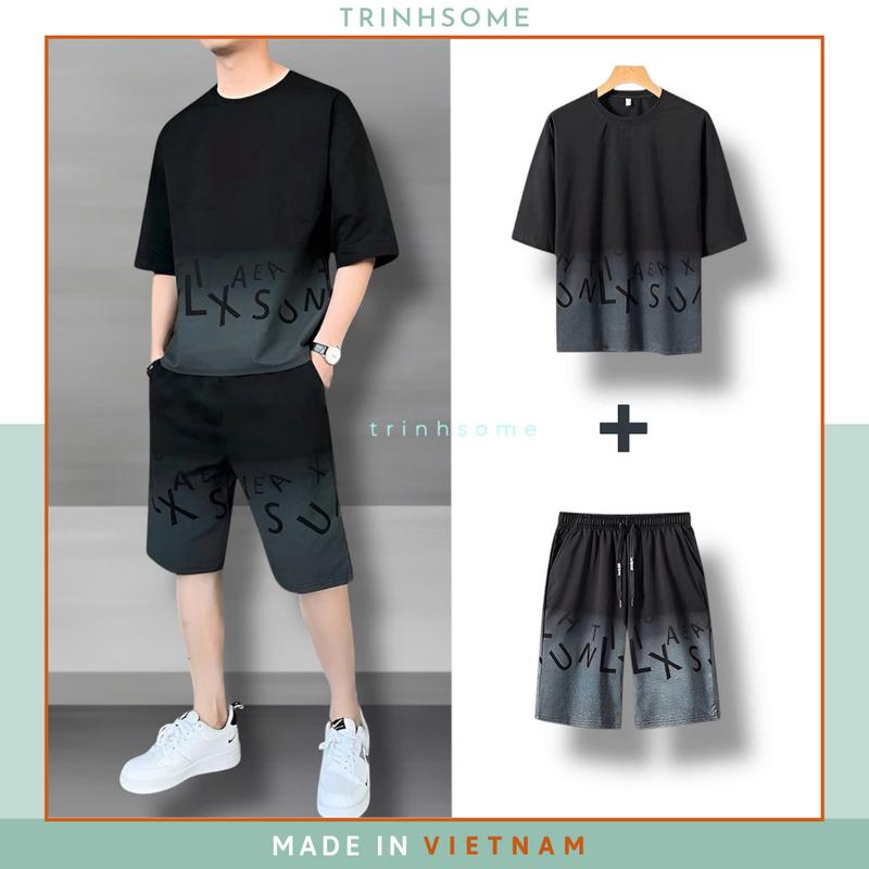 Bộ Đồ Cọc Thể Thao Nam Hè, Sport, Dây Rút, 2 Túi Quần, Họa Tiết Loang Chữ Thời Trang, Năng Động, Chạy bộ, Size Từ 25-85kg Đồng, Chất Thun Lạnh Co Dãn Mát Mẻ. Mã: BC