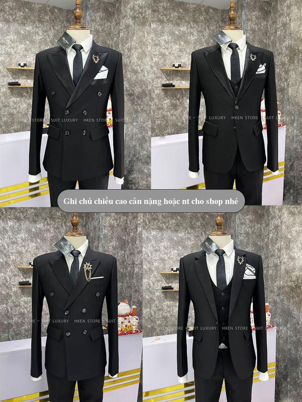 Vest nam cao cấp - Mẫu VEST đen. Suit nam đẹp. Bộ gồm 1 áo vest + 1 quần tăng chỉnh cạp. 0