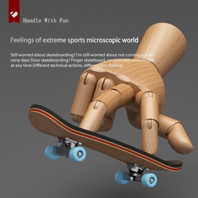 Finger SkateBoard Wooden Fingerboard Toy Professional Stents Finger Skate Set 1