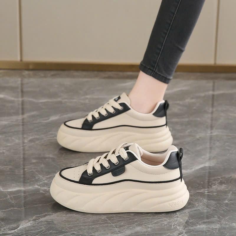 giày da nữ  -tăng chiều cao - phong cách hàn quốc -mã 03 giay  doc Shoes Sneaker Nhung 6